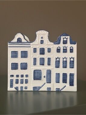 Delft Blue Napkin Holder Amsterdam Canal Houses Authentic Hand Painted Holland